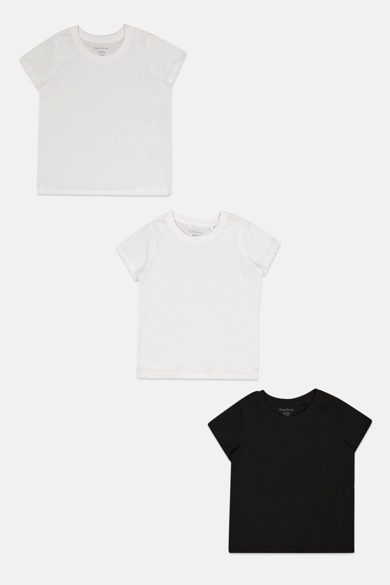 English Laundry Toddlers Boy 3 Pcs Short Sleeves Plain T-shirt, Multicolor - Image 2