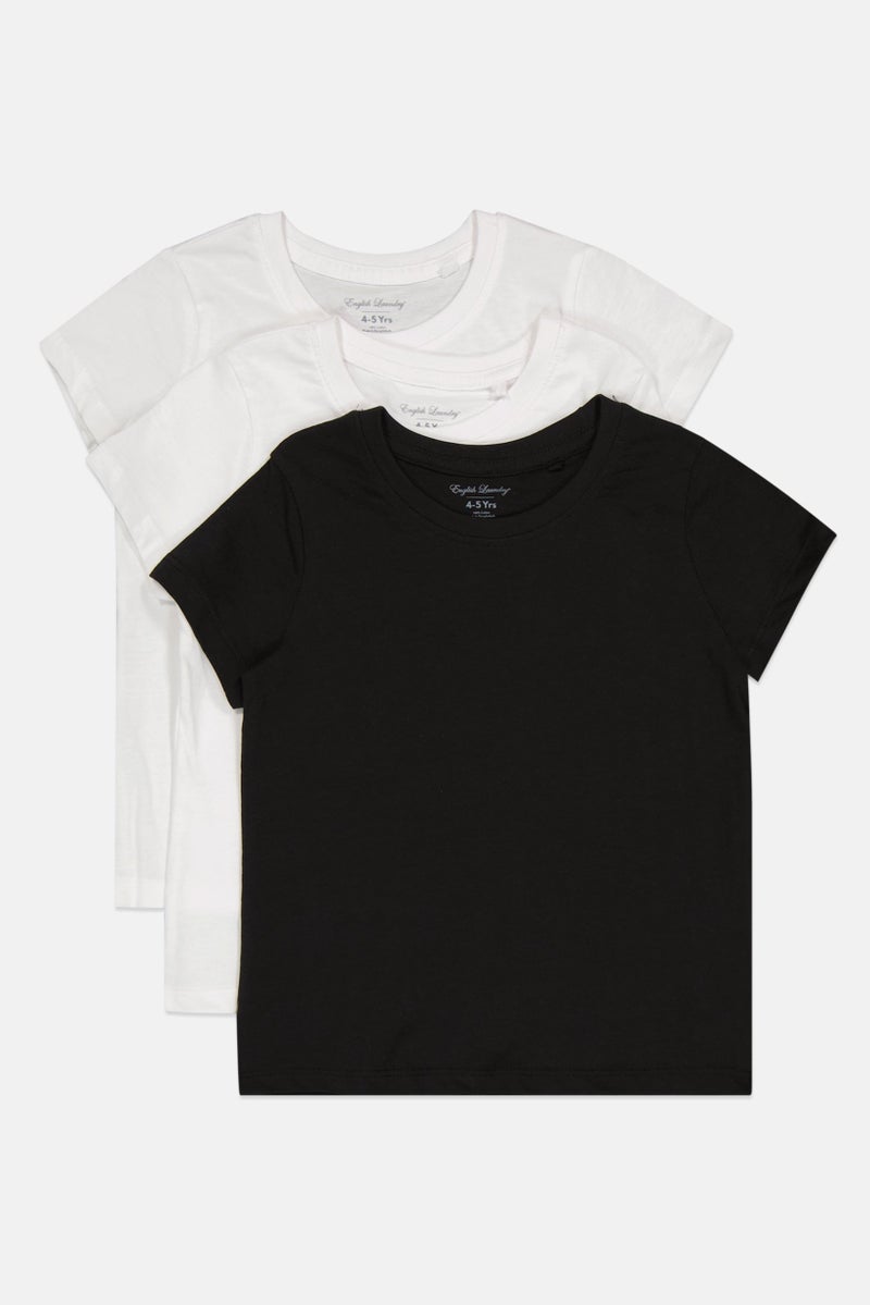 English Laundry Toddlers Boy 3 Pcs Short Sleeves Plain T-shirt, Multicolor - Image 1