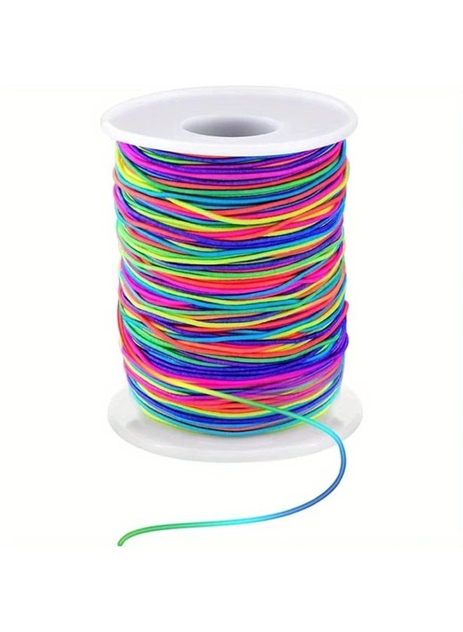 Vibrant Rainbow Color 1mm Elastic Bracelet String 164 Feet Long For Jewelry Making - Image 1