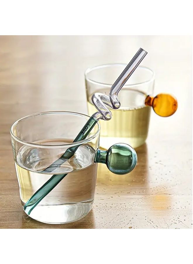 Blue Ball Cup Insulated Reusable Glass Stemware for Beverages Juice Coffee Tea - Image 1