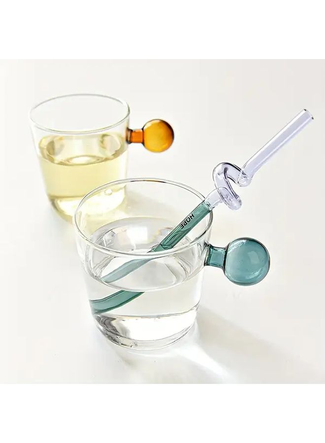 Blue Ball Cup Insulated Reusable Glass Stemware for Beverages Juice Coffee Tea - Image 2