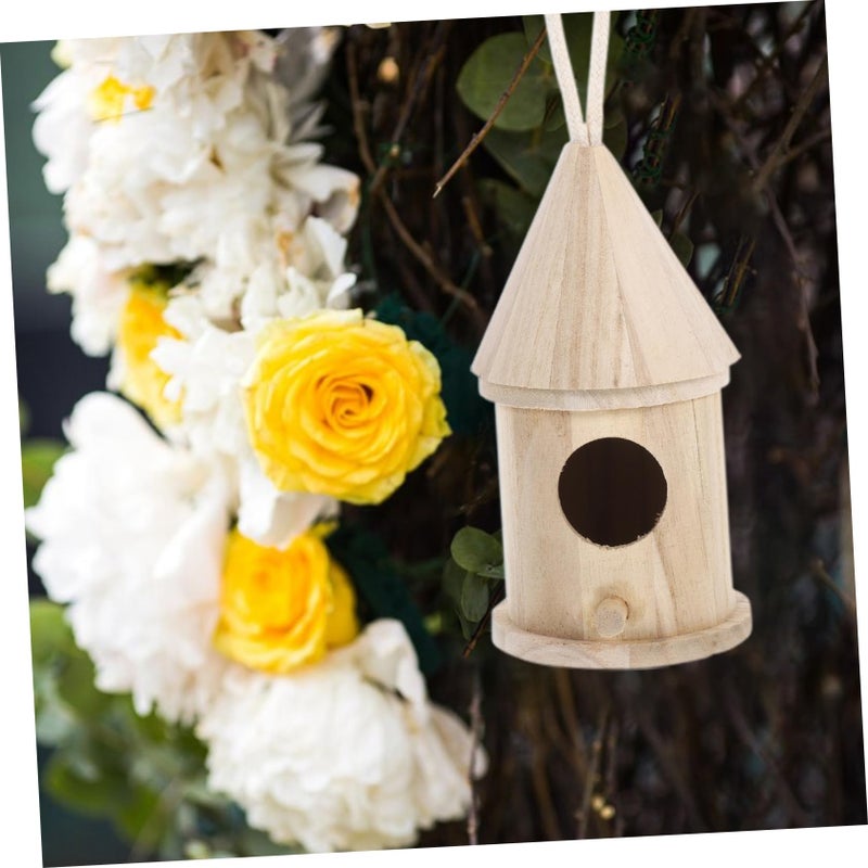 Unfinished Wooden Birdhouse DIY Kit 3 Pcs Outdoor Hanging Decoration For Birds Play And Sleep - Image 5