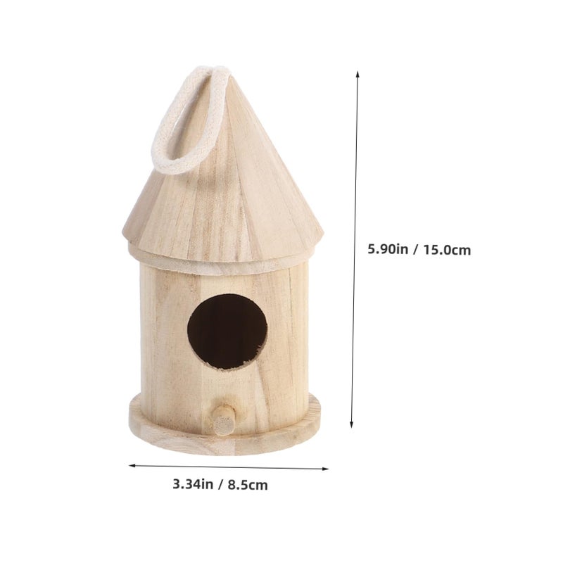 Unfinished Wooden Birdhouse DIY Kit 3 Pcs Outdoor Hanging Decoration For Birds Play And Sleep - Image 3