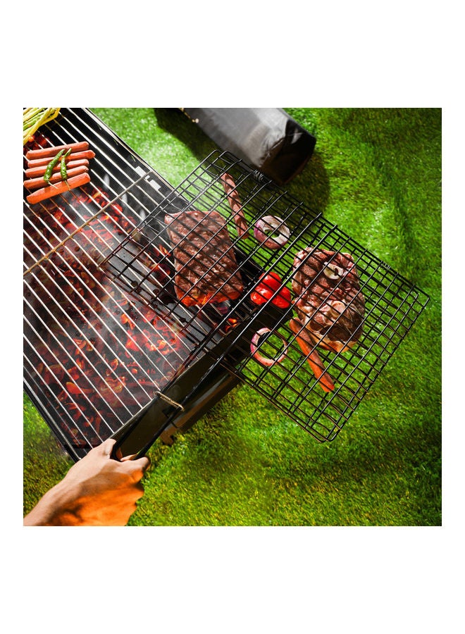 Royalford Foldable Portable Stainless Steel Barbecue Grill Indoor And Outoor Silver/Red 30x40x70cm - Image 3