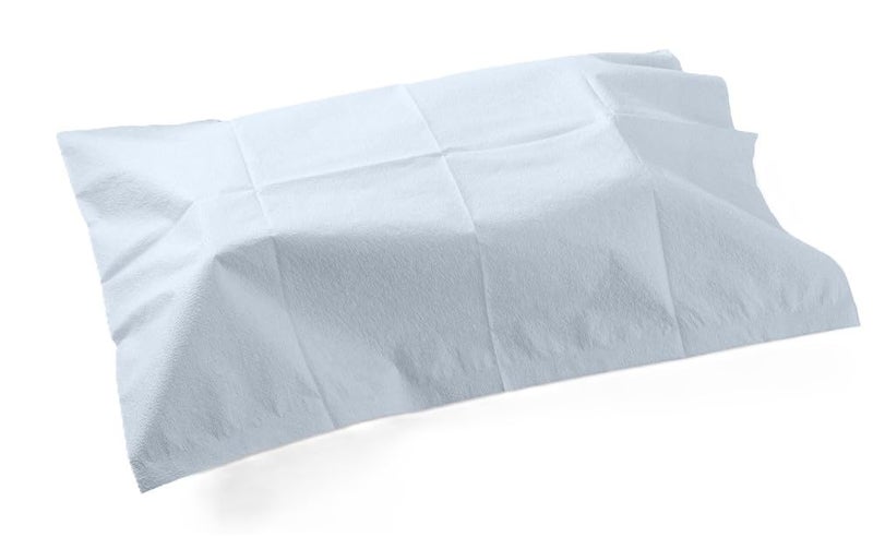 Tidi Avalon 703 Disposable Pillowcases, Blue, 21” Wide x 30” Long (Pack of 100) ― Single-Use Pillowcases ― Tissue with Poly Back to Help Prevent Leak-Through ― Pebble Embossed ― Medical Supplies - Image 1