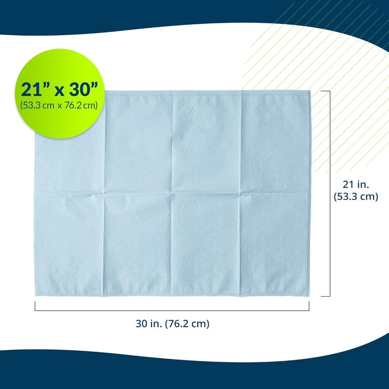 Tidi Avalon 703 Disposable Pillowcases, Blue, 21” Wide x 30” Long (Pack of 100) ― Single-Use Pillowcases ― Tissue with Poly Back to Help Prevent Leak-Through ― Pebble Embossed ― Medical Supplies - Image 3