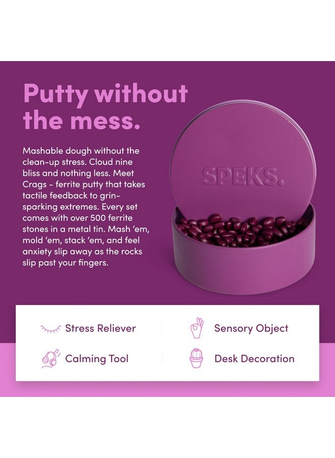 Speks Crags Ferrite Putty, 500+ Ferrite Stones in a Tin, Fidget Toy for Adults & Teens 14+, Desk Toy for Office, Christmas Gift, Holiday Stocking Stuffer, Stress Relief Present | Matte Iris, Medium - Image 4