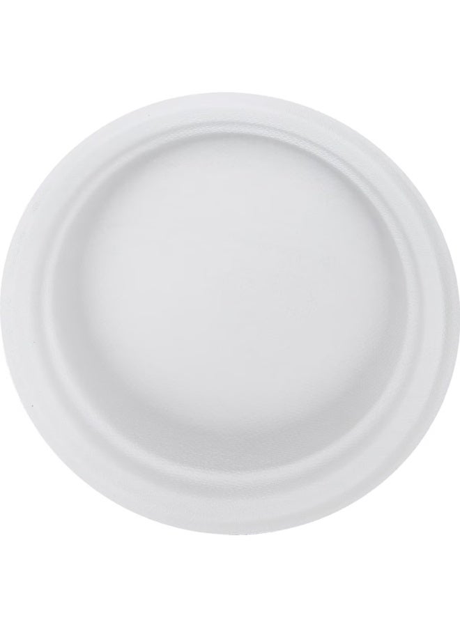 PROMASS Eco-Friendly Sugarcane Pulp Disposable Plates - 209mm (10 Pieces)