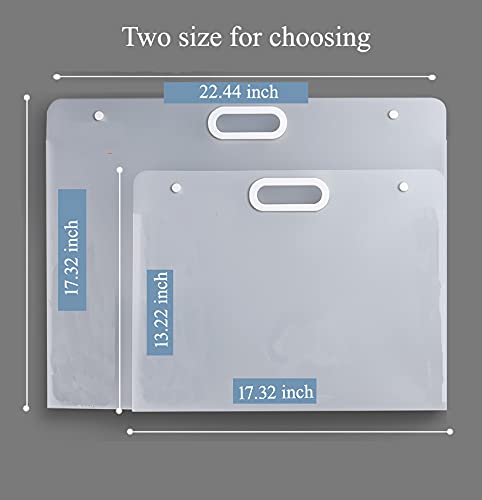 Sohynca Plastic Art Portfolio, Large Art Portfolio with Handles,Waterproof Portfolio Folder for Artwork, Arts Storage Case for Drawing Sketch Photography Poster (2pcs set(22.44x17.32'' and 17.32x13.22'')) - Image 3