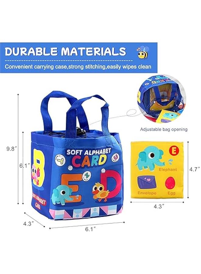 26 PCS Baby Soft Alphabet Cards, ABC Learning Flash Cards with Storage Bag, Washable Soft Letter Early Educational Toy for Babies Infants Toddlers Boys and Girls 0 1 2 3 Years Old - Image 5