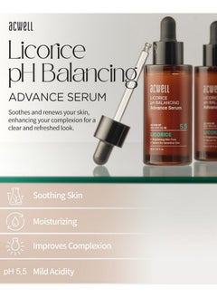 ACWELL Licorice Ph Balancing Advanced Facial Serum Ampoule 1.01 Fl.Oz. - Radiance And Dark Spot Care Face Serum For Dull Skin, Reduces Acne And Blemishes, Minimizes Fine Lines, Healthy Glow Skin  - Image 2