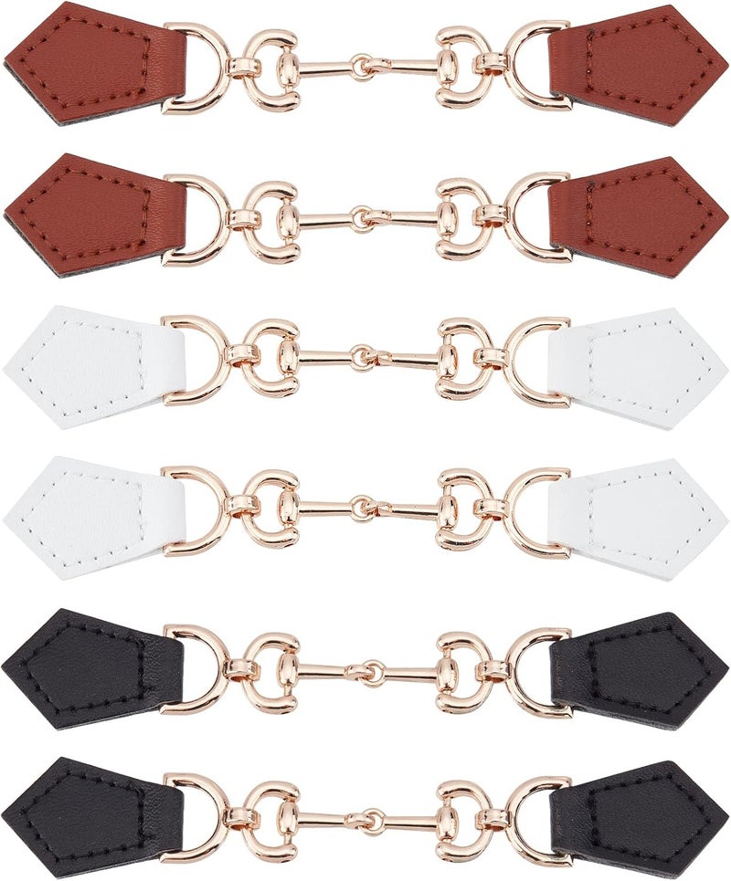 klarako 6pcs Leather Decorative Buckles, 3 Colors Sewing Decorative Clasp for Purse Bags Clothing Shoes Decoration Shoes Coats Dress DIY Sewing Crafts Accessories - Image 1