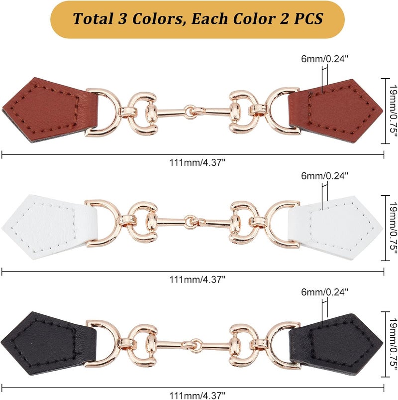 klarako 6pcs Leather Decorative Buckles, 3 Colors Sewing Decorative Clasp for Purse Bags Clothing Shoes Decoration Shoes Coats Dress DIY Sewing Crafts Accessories - Image 3