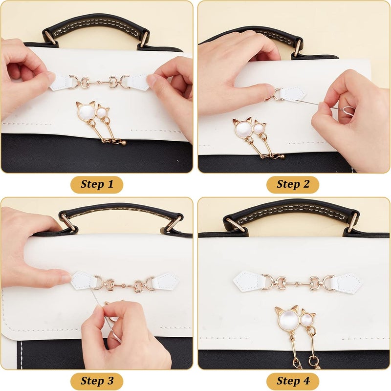 klarako 6pcs Leather Decorative Buckles, 3 Colors Sewing Decorative Clasp for Purse Bags Clothing Shoes Decoration Shoes Coats Dress DIY Sewing Crafts Accessories - Image 5