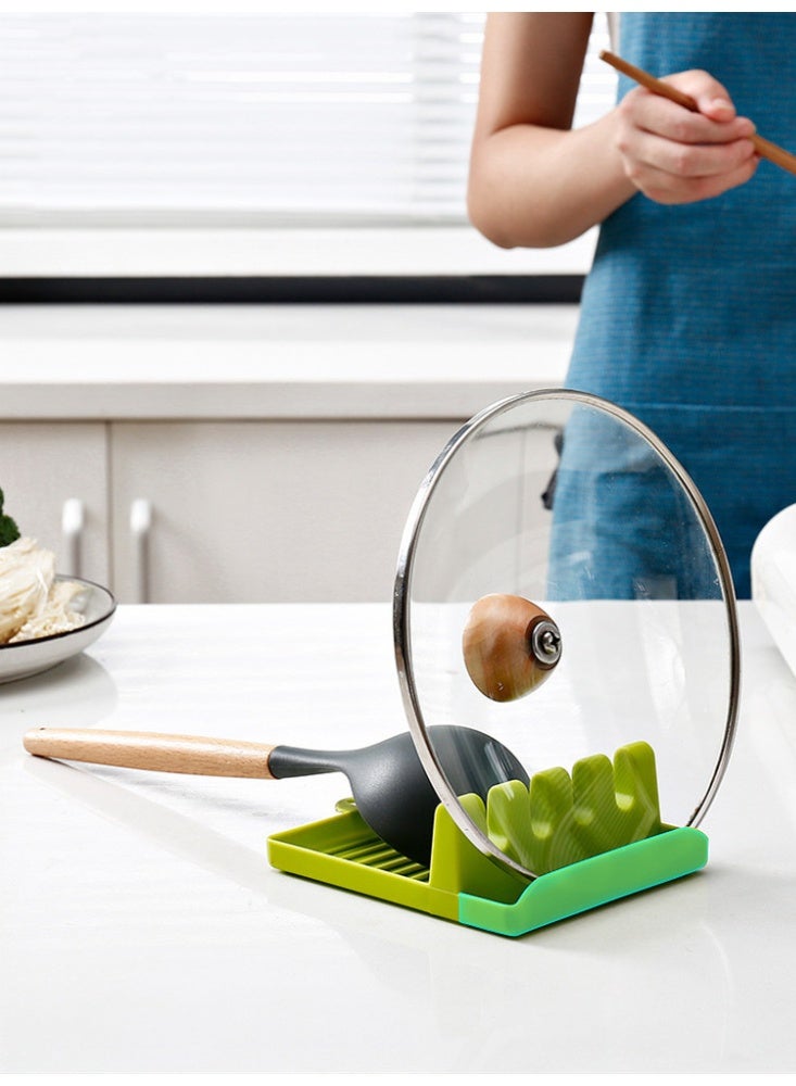 حامل لوح أطباق بان يدعم الملاعق وغطاء القدر وحامل الملعقة لراحة المطبخ أدوات وملحقات منظم موقد - Image 1