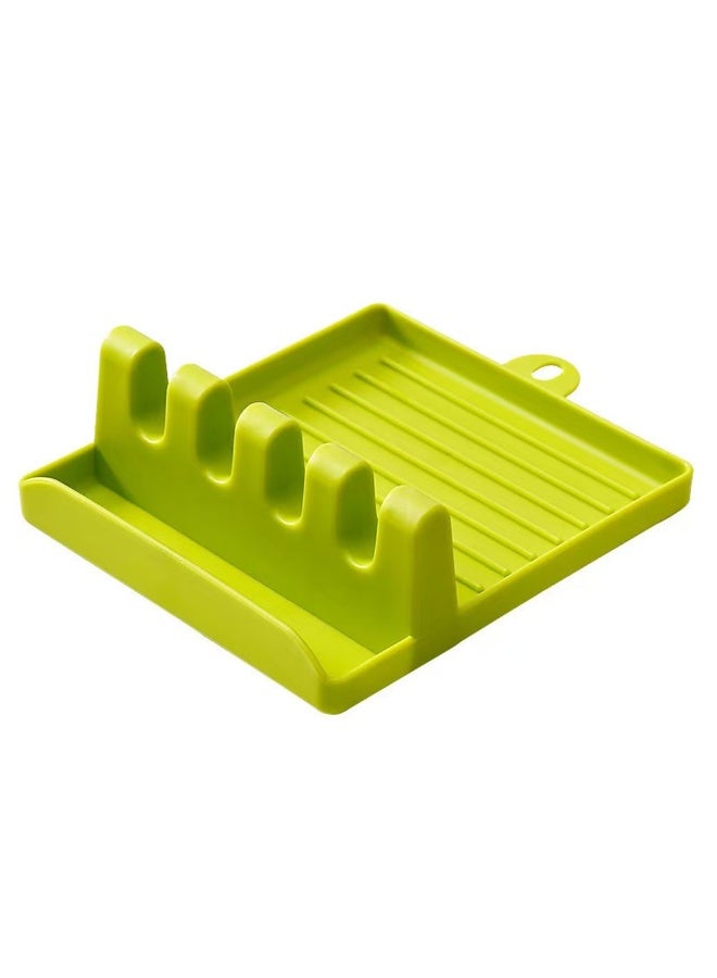 حامل لوح أطباق بان يدعم الملاعق وغطاء القدر وحامل الملعقة لراحة المطبخ أدوات وملحقات منظم موقد - Image 2