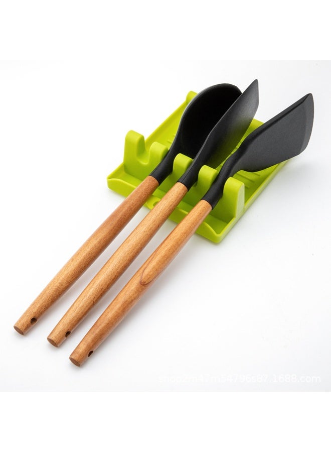 حامل لوح أطباق بان يدعم الملاعق وغطاء القدر وحامل الملعقة لراحة المطبخ أدوات وملحقات منظم موقد - Image 3