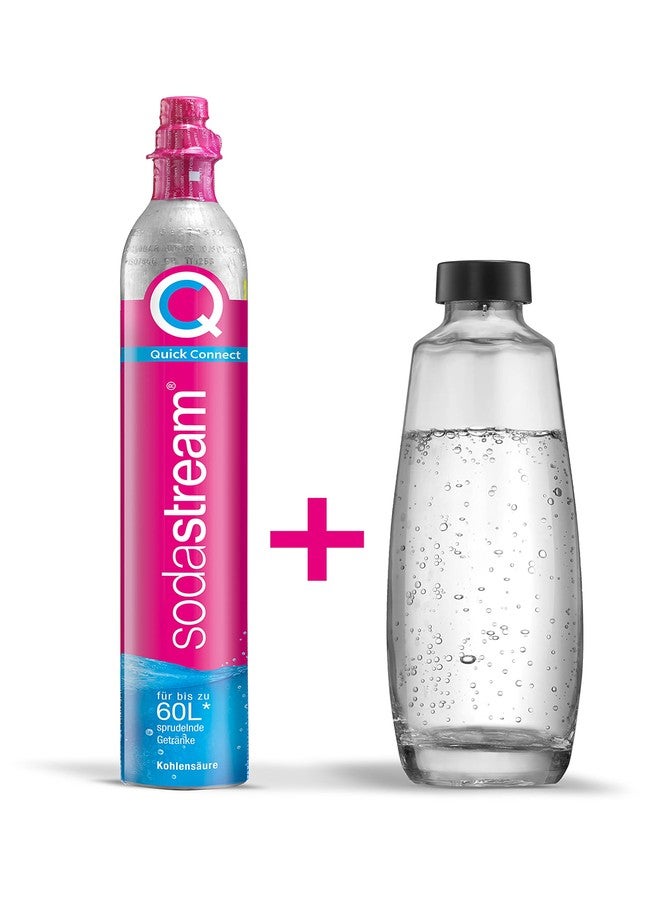 SodaStream QC Spare Pack with 1 Quick Connect CO2 Cylinder, Yield: 60 L, 1 x 1 Litre Glass Bottle, Pink, 27.5 x 16 x 44 cm - Image 2