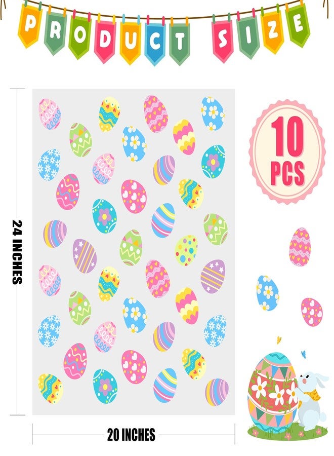 CUDICY Easter Bags 10pcs Cellophane Bags 20x24 Inch Cellophane Wrap for Gift Baskets Clear Plastic Easter Basket Bags - Image 2
