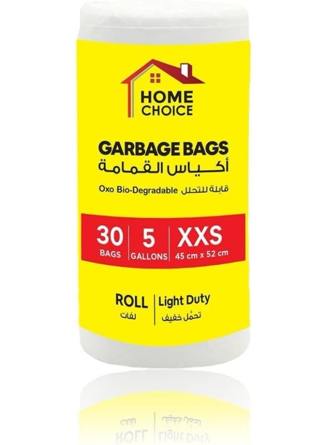 HOME CHOICE 5 Gallons, Pack of 150 Trash Bags (30 Trash Bags X 5 Rolls), Size 45x52 cm, Bio-degradable Garbage Bags Rolls, Bin Liners  - Image 2