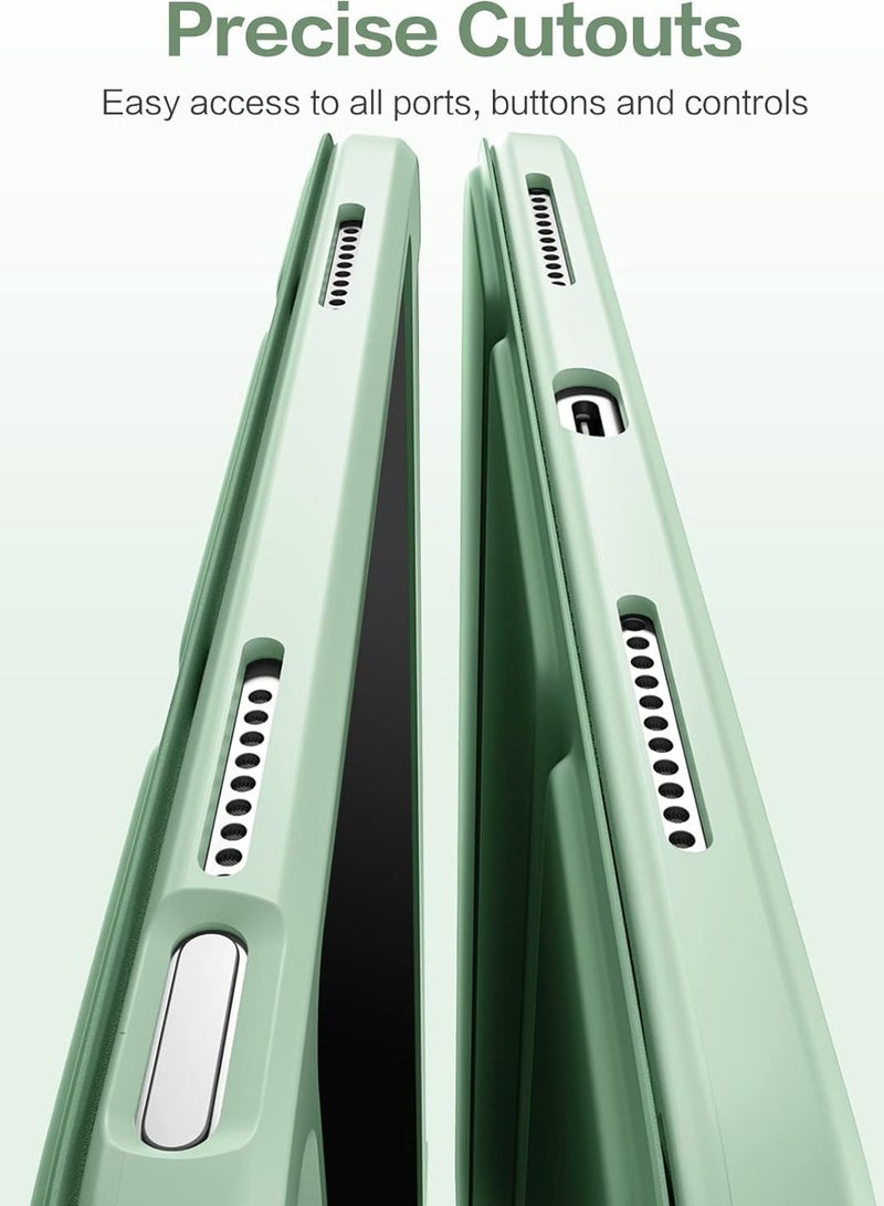 جراب لجهاز iPad (A16) الجيل الحادي عشر 11 بوصة 2025/الجيل العاشر 10.9 بوصة 2022 مع حامل قلم، غطاء حماية ذكي مقاوم للصدمات مع غطاء خلفي شفاف (أخضر نعناعي) - Image 5