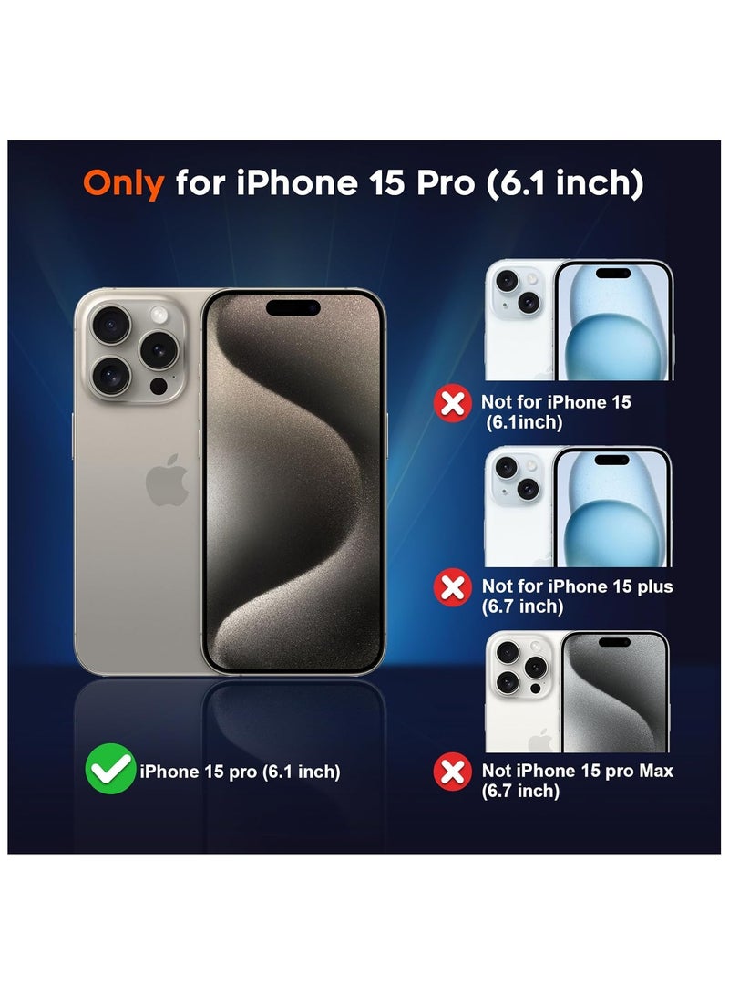 أكاليكس جراب مغناطيسي لهاتف آيفون 15 برو [مقاوم للصدمات ونحيف]، غطاء خلفي صلب شفاف مع حماية فائقة |وردي - Image 2