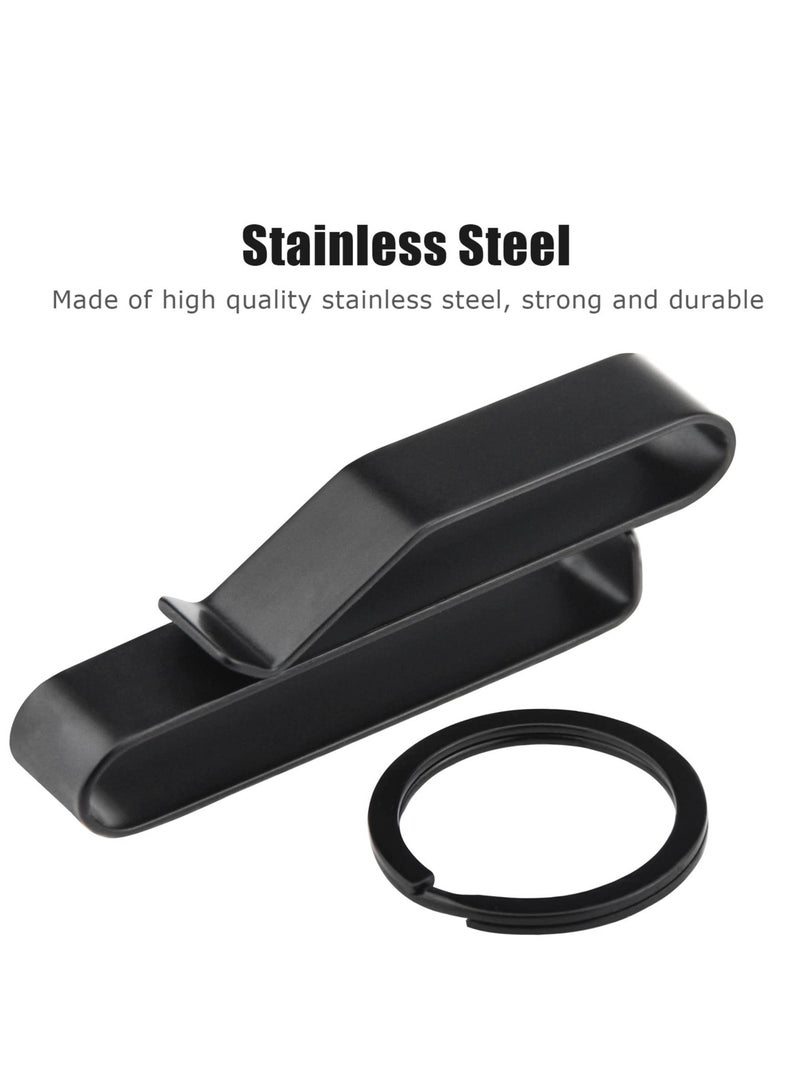 Excefore Duty Belt Key Holder Stainless Steel Tactical Belt Loop Key Holder for Police Fire Agencies Fits 1.5-2.25 Inch Belts Includes 3 Holders and 6 Detachable Key Rings - Image 2