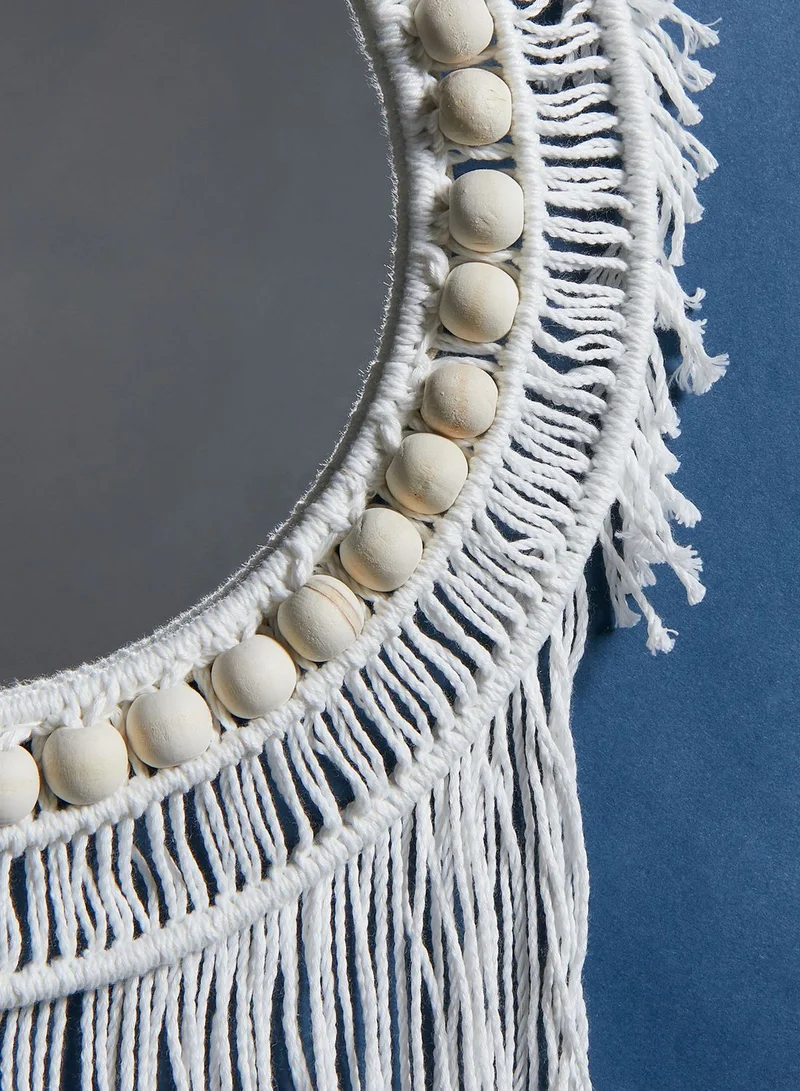 Noire Edit Macrame Tassel Mirror