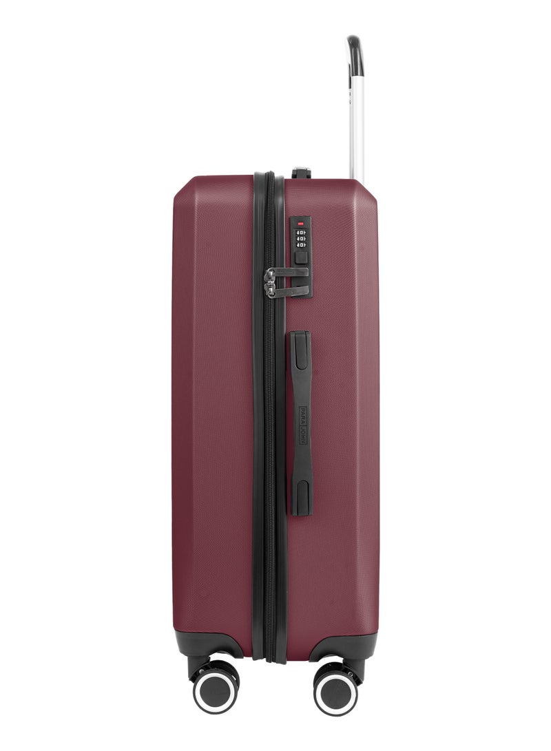 PARAJOHN حقيبة سفر متوسطة Nexus 24 بوصة بتصميم مربعات - حقيبة صلبة خفيفة الوزن ABS بوزن 20 كجم مع 4 عجلات دوارة وقفل، بنفسجي أحمر - Image 2