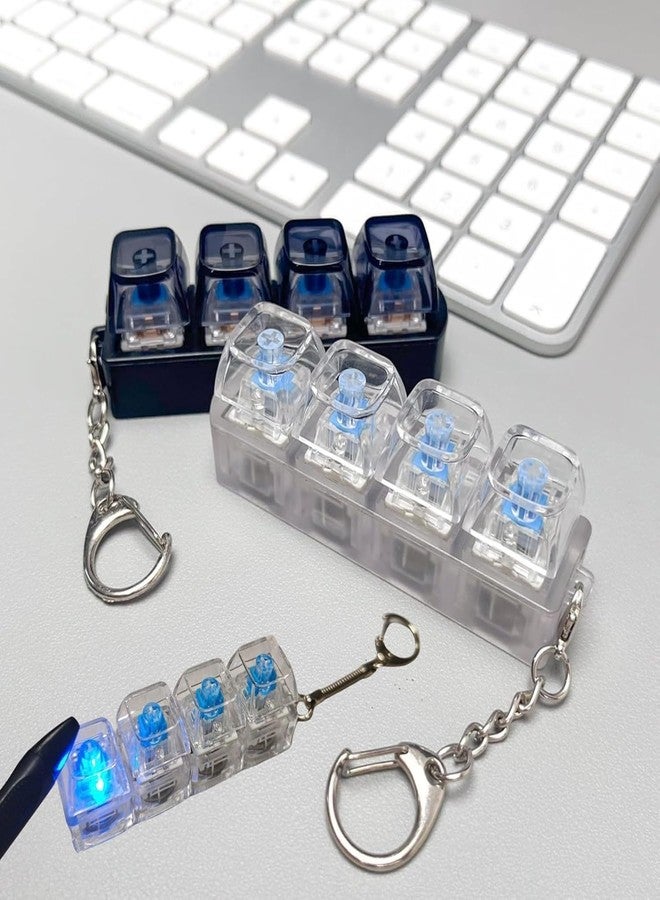 REENTA Mechanical Keyboard Switch Fidget Toy Keychain, Clicky Stress Relief Button Toy with 4 Keys Portable Desk Gadget - Image 2