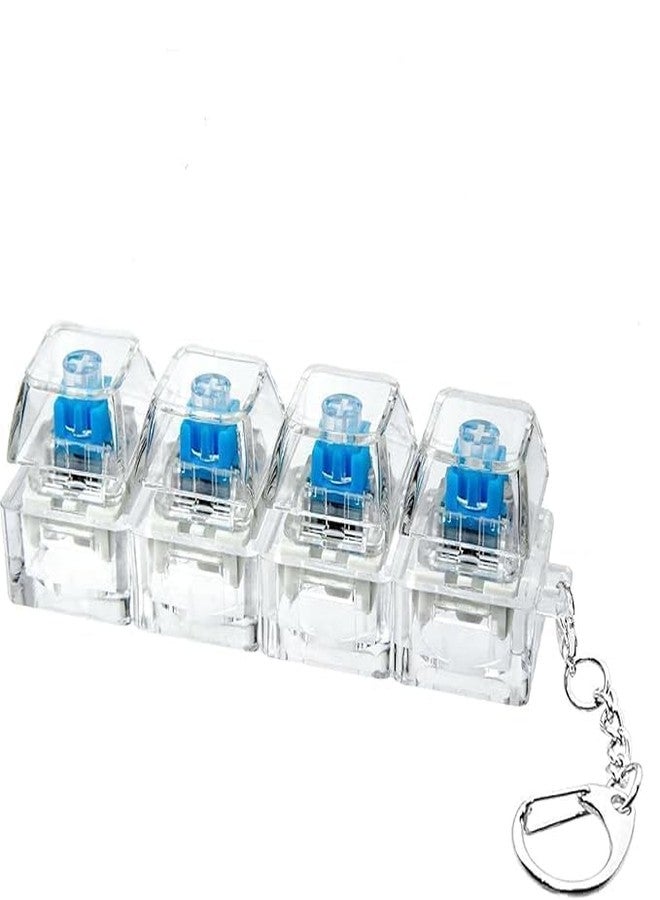 REENTA Mechanical Keyboard Switch Fidget Toy Keychain, Clicky Stress Relief Button Toy with 4 Keys Portable Desk Gadget - Image 1