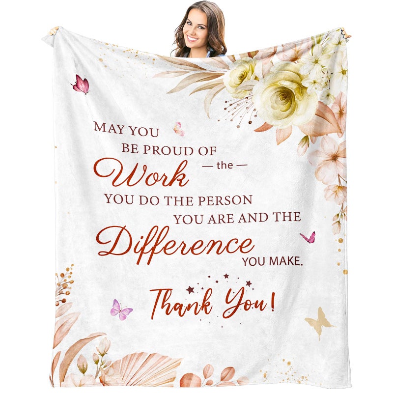 Christmas Employee Gifts Thank YouAppreciation Gifts for Women Blanket 60x50 RetirementFarewellGoing AwayLeaving Gifts for Coworkers Employees Boss Teachers Nurse Team Gift for Employees