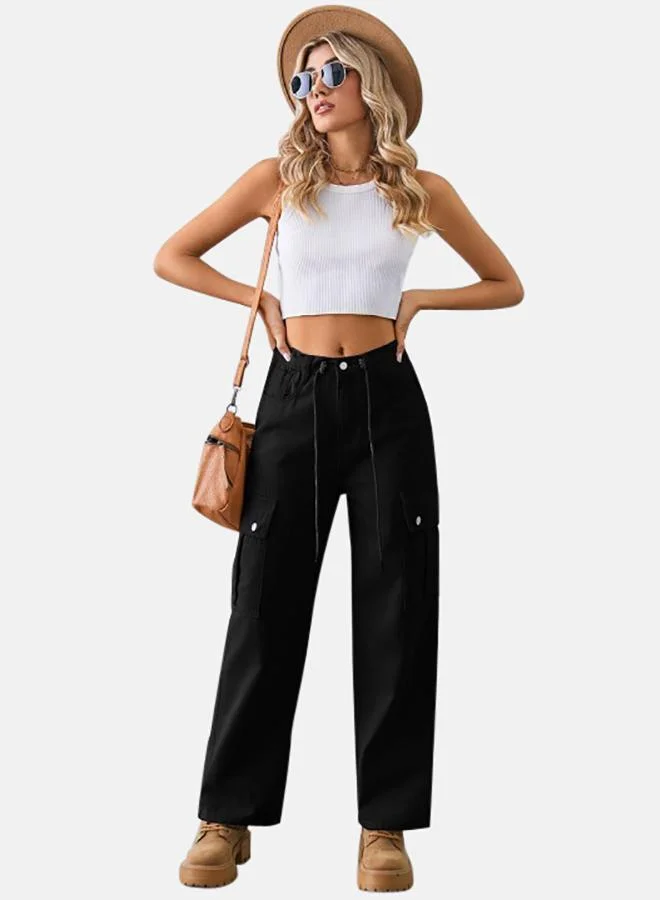 يونيكي Black Denim Cargo Pants
