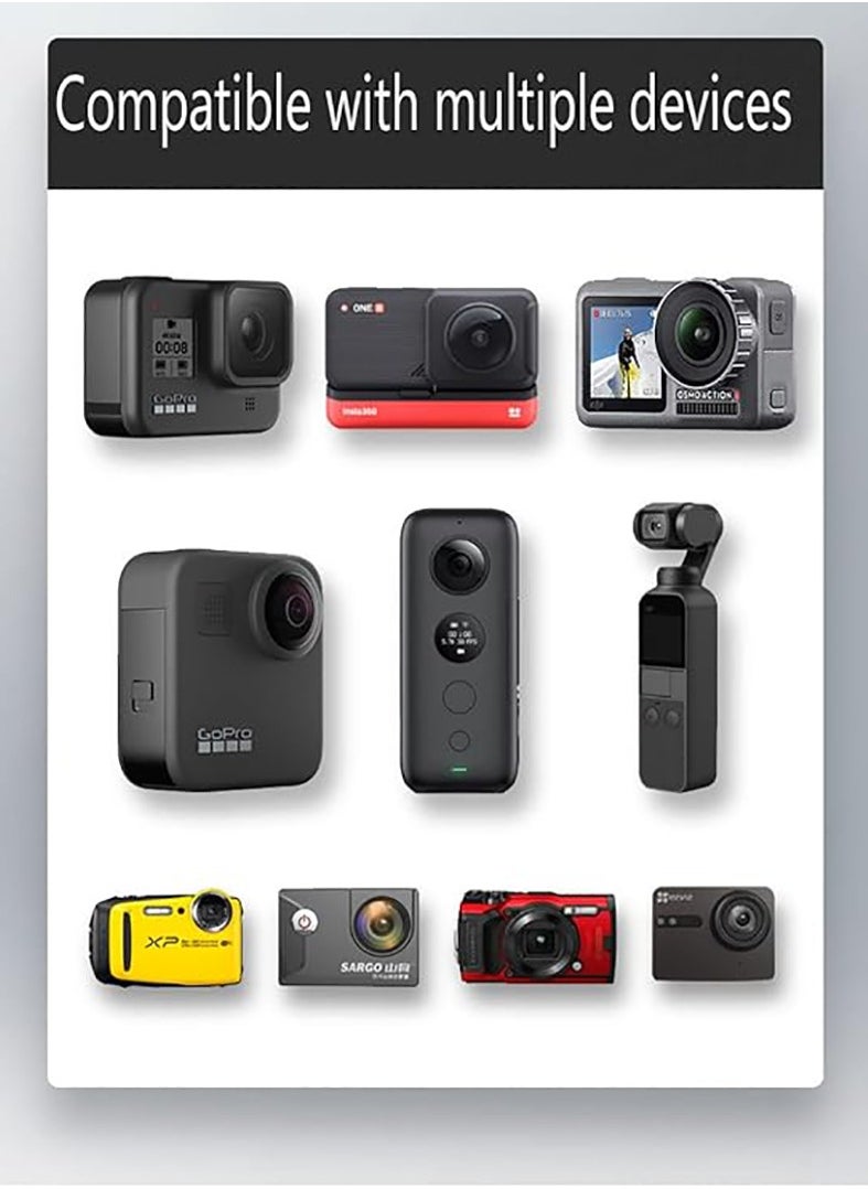 Generic - كاميرا الحركة المثبتة على الدراجة النارية Insta360 One X3، One X2، One RS، One R، GoPro Hero، كاميرا الحركة بمقبض كروي مزدوج (أسود) - Image 1