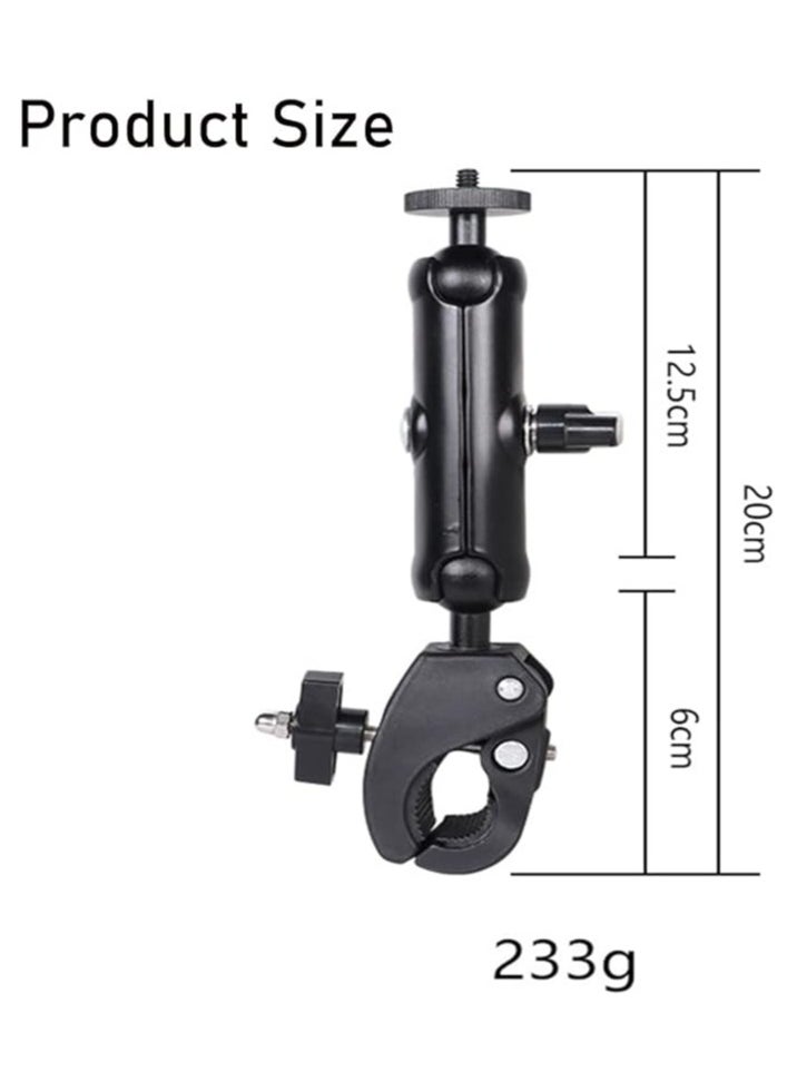 Generic - Motorcycle mounted Insta360 One X3,One X2,One RS,One R,GoPro Hero, Dual ball handle Stand Action Camera (black) - Image 1