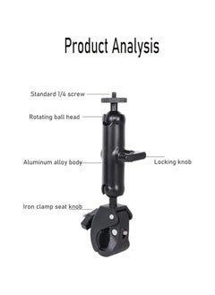 Generic Motorcycle mounted Insta360 One X3,One X2,One RS,One R,GoPro Hero, Dual ball handle Stand Action Camera (black)  - Image 3