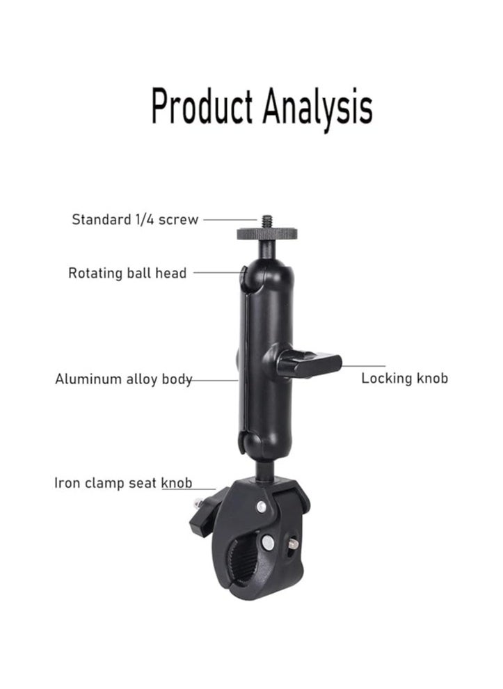 Generic - Motorcycle mounted Insta360 One X3,One X2,One RS,One R,GoPro Hero, Dual ball handle Stand Action Camera (black) - Image 1