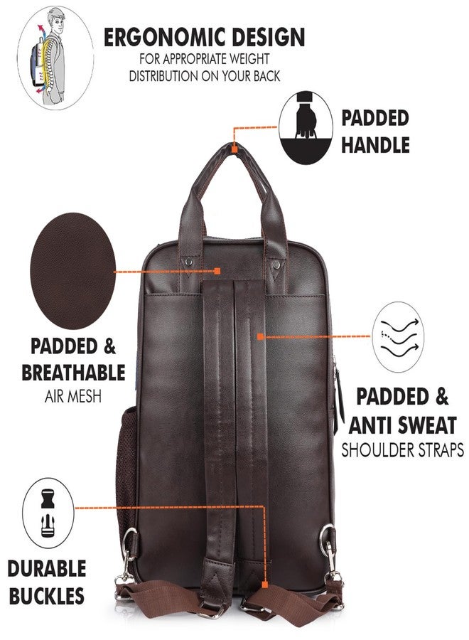 SAULT Prime Sleek Vegan Leather Laptop Backpack - Modern Office, Travel & Daily Commute Bag for Men & Women - Image 3