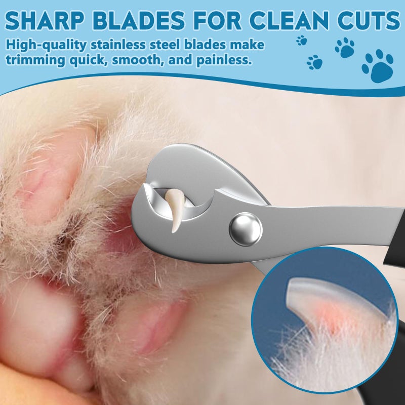 FJCTER Cat Nail Clippers, Professional Pet Claw Clippers for Indoor Cats, Kittens, Small Dogs, Puppys, Birds, Rabbits, Safe Nail Trimmer and Grooming Tools for Small Animals Home Pets - Image 3