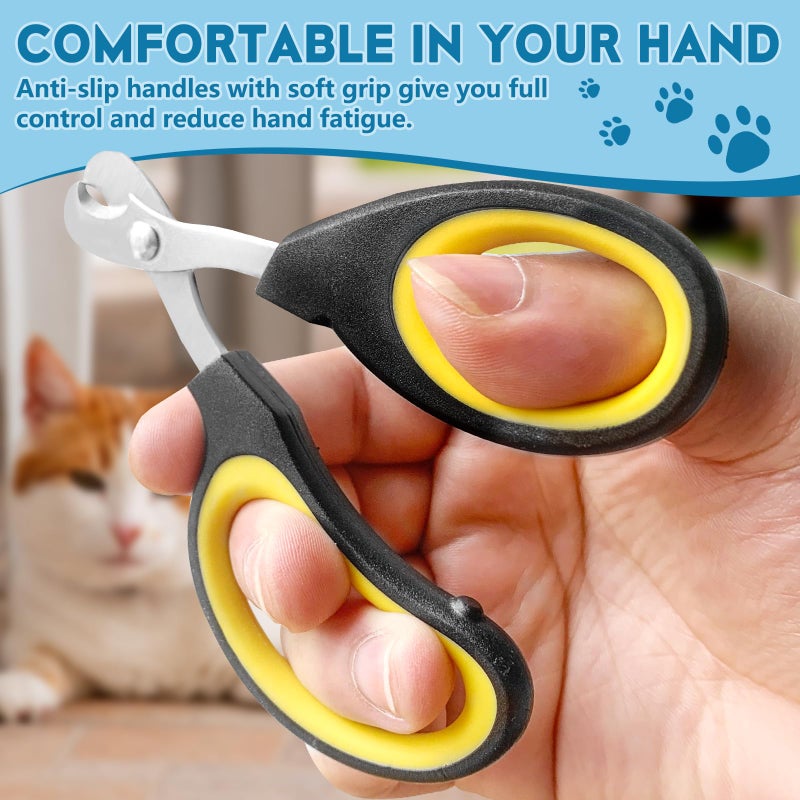 FJCTER Cat Nail Clippers, Professional Pet Claw Clippers for Indoor Cats, Kittens, Small Dogs, Puppys, Birds, Rabbits, Safe Nail Trimmer and Grooming Tools for Small Animals Home Pets - Image 4