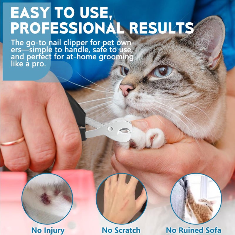 FJCTER Cat Nail Clippers, Professional Pet Claw Clippers for Indoor Cats, Kittens, Small Dogs, Puppys, Birds, Rabbits, Safe Nail Trimmer and Grooming Tools for Small Animals Home Pets - Image 2