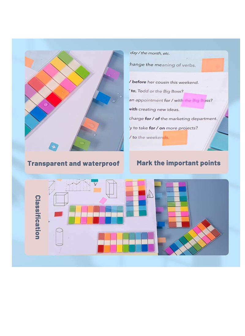 Excefore - Sticky Notes Transparent Self-Stick Notes 900 Pcs Clip-on Indicator Stickers Student Office Study Classification Index Sticker Notebook Marker Stickers Pop Up Index Tabs Tabs Stickers (9 Color) - Image 1