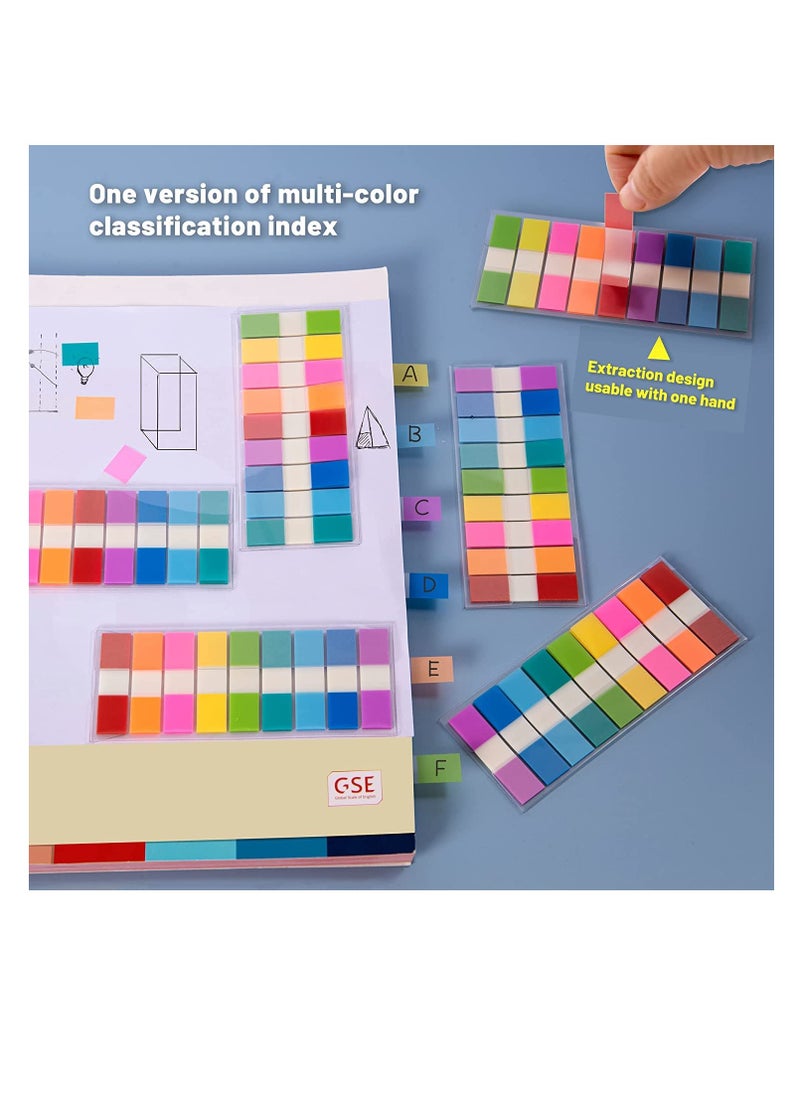 Excefore - Sticky Notes Transparent Self-Stick Notes 900 Pcs Clip-on Indicator Stickers Student Office Study Classification Index Sticker Notebook Marker Stickers Pop Up Index Tabs Tabs Stickers (9 Color) - Image 1