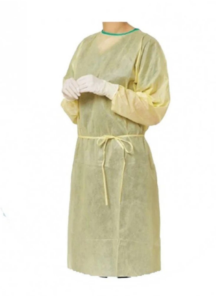 Kinmed - 10 PCS Yellow Isolation Gown  Provides effective protection from fluids and contaminants - Image 1