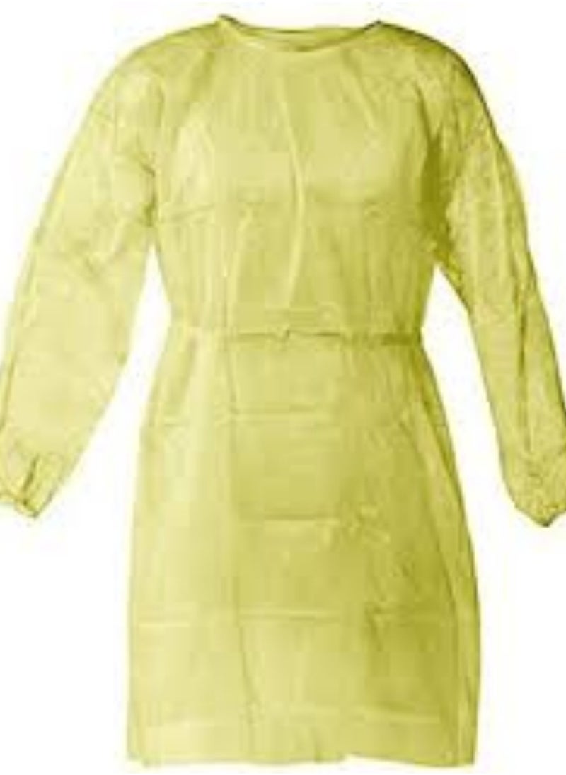 Kinmed - 10 PCS Yellow Isolation Gown  Provides effective protection from fluids and contaminants - Image 1