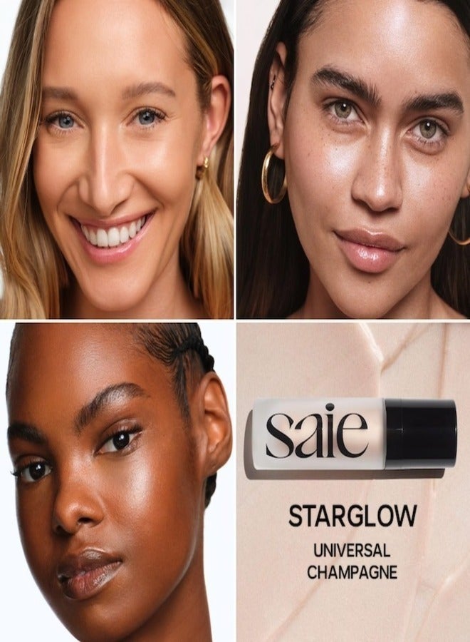 Saie Glowy Super Gel - Lightweight Dewy Multipurpose Illuminator , Starglow - universal champagne -  30ml - Image 3