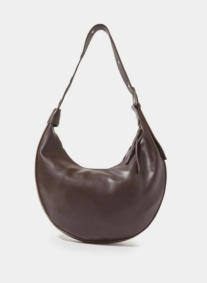 ستايلي Coffee Brown Studded Shoulder Bag