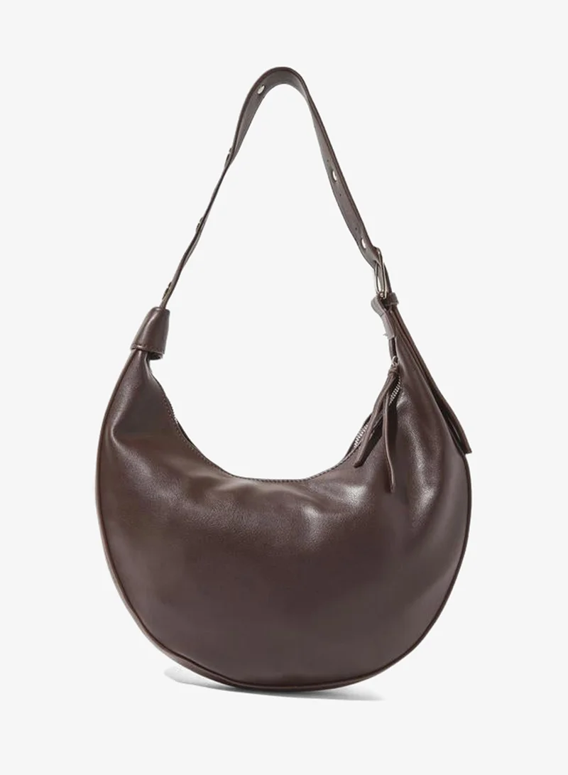 Styli Coffee Brown Studded Shoulder Bag