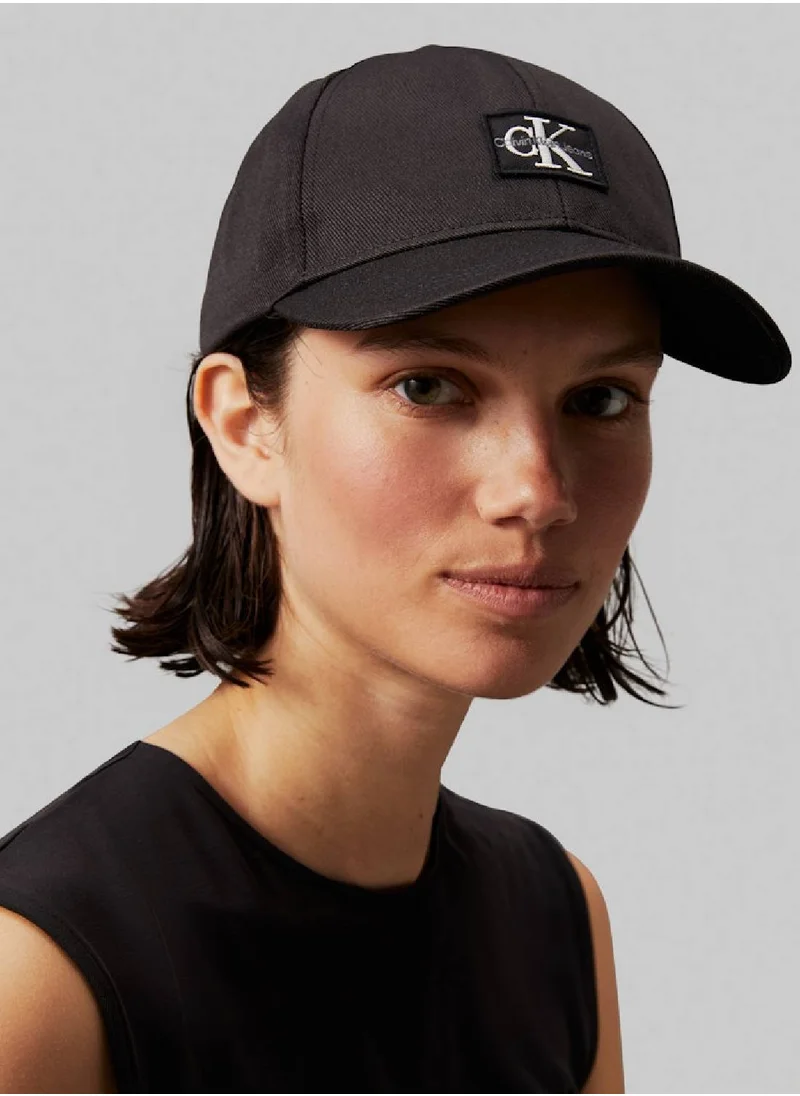 Calvin Klein Jeans Women's Monogram Logo Patch Cap - Polyester, Black