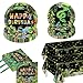 PTECDROTS 162Pcs Reptile Party Decorations Plates Including Reptile Birthday Decorations Plates Napkins Wildlife Tablecloth for Jungle Safari Lizard Swamp Birthday Party Supplies Serve 40 - Image 2